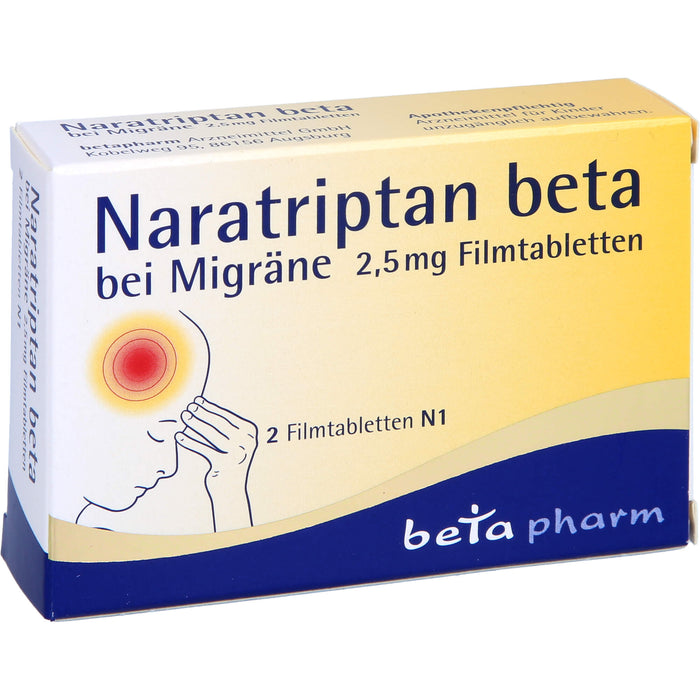 Naratriptan beta Tabletten bei Migräne, 2 pc Tablettes