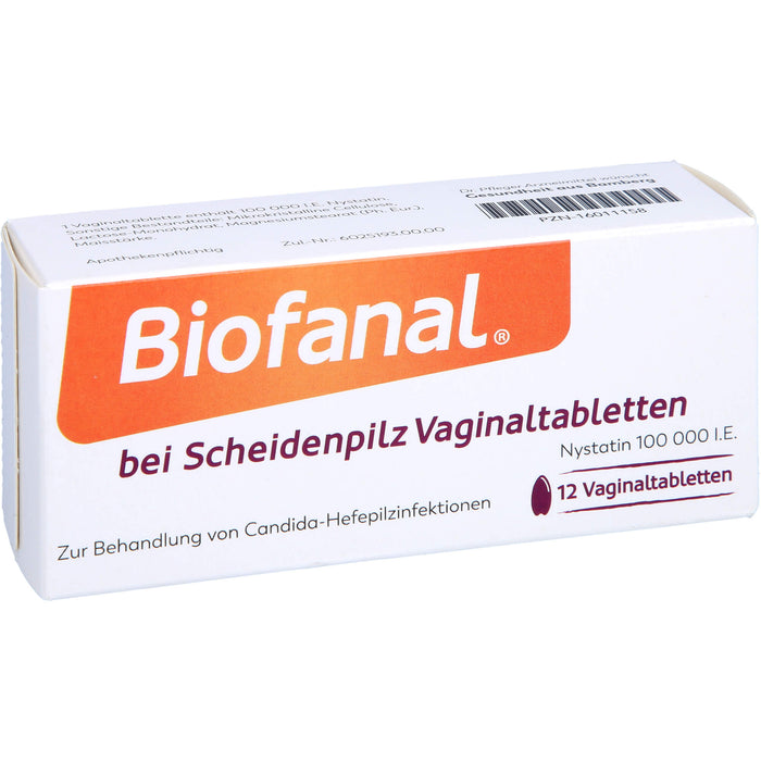 Biofanal bei Scheidenpilz Vaginaltabletten 100 000 I.E., 12 St. Tabletten