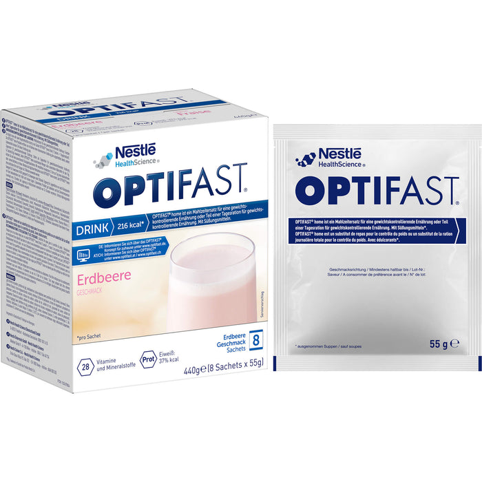 OPTIFAST home Erdbeer Mahlzeitersatz, 8 pcs. Sachets