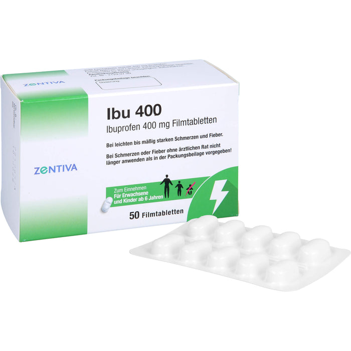 Ibu 400, Ibuprofen 400 mg Filmtabletten, 50 pc Tablettes