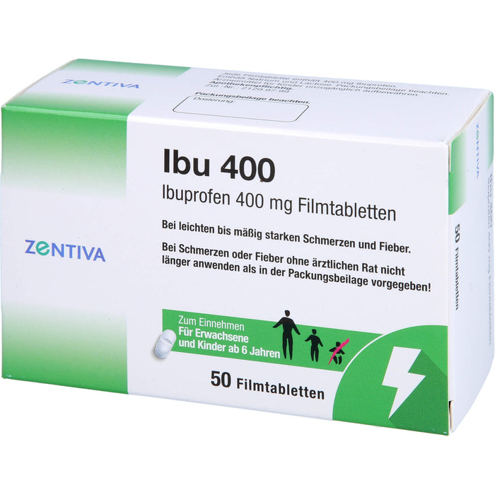 Ibu 400, Ibuprofen 400 mg Filmtabletten, 50 pc Tablettes