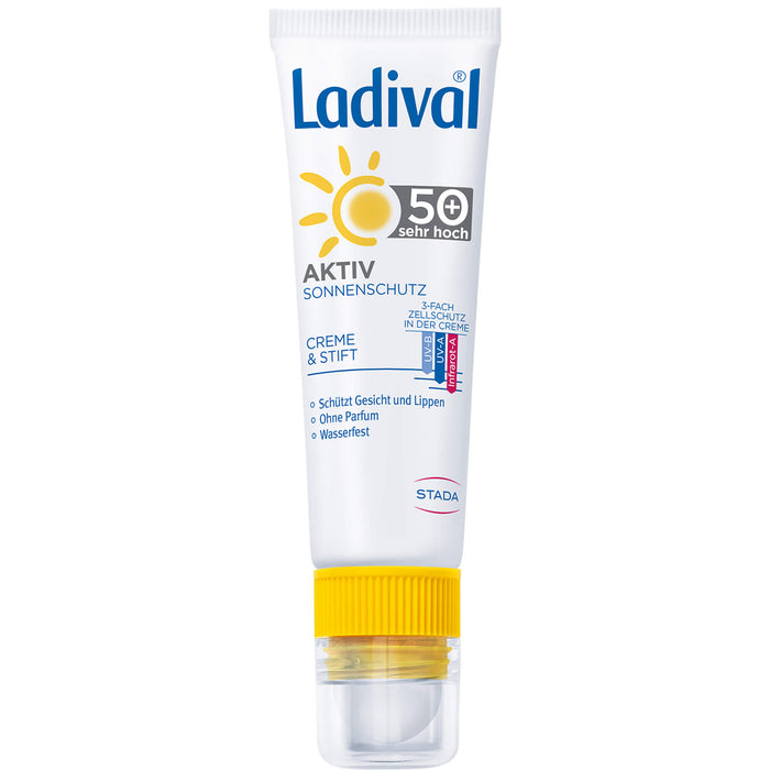 Ladival Aktiv Sonnenschutz 50+ Creme & Stift Schützt Gesicht und Lippen, 1 pc Paquet combiné