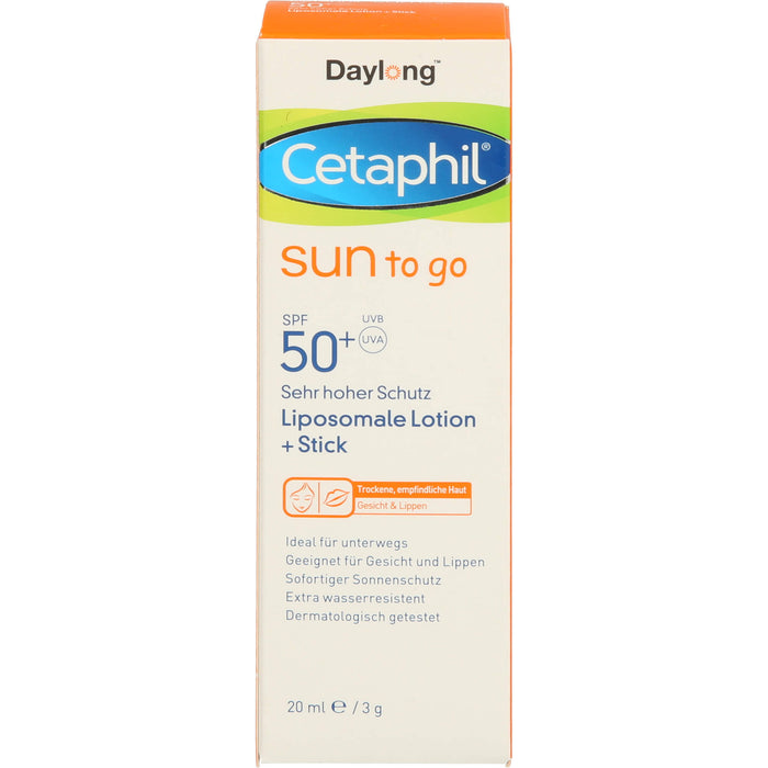 Cetaphil Daylong Sun to go liposomale Lotion + Stick SPF 50+, 20 ml Lösung