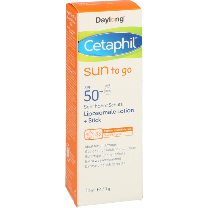 Cetaphil Daylong Sun to go liposomale Lotion + Stick SPF 50+, 20 ml Solution