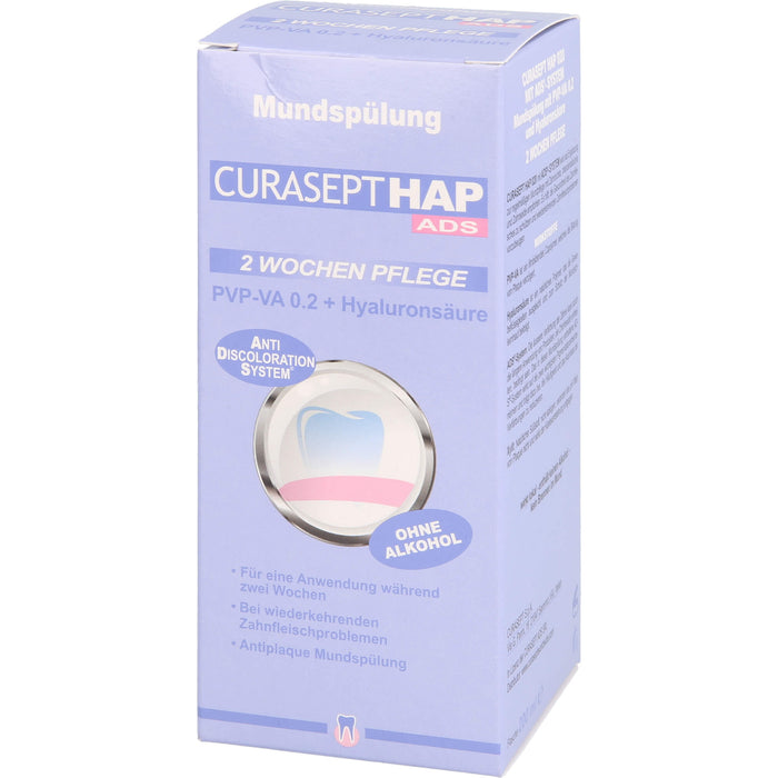 CURASEPT HAP PVP-VA 0,20 + Hyaluronsäure 2 Wochen Pflege Mundspülung, 200 ml Solution