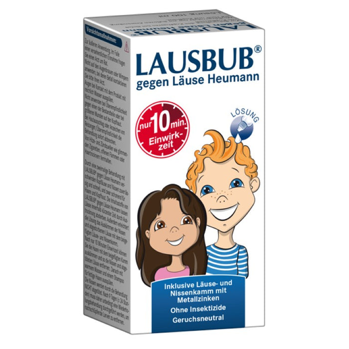 LAUSBUB gegen Läuse Heumann Lösung inkl. Set, 100 ml Lösung