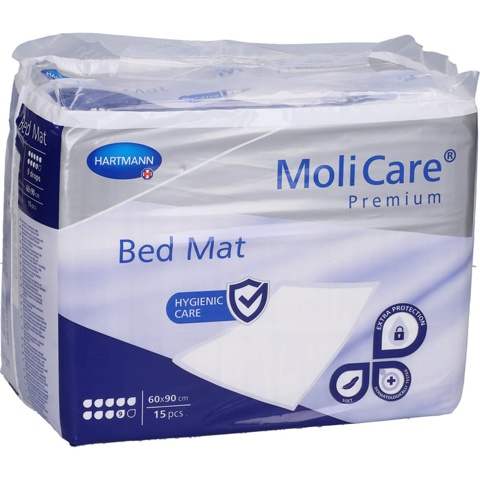 MoliCare Premium Bed Mat 9 Tropfen 60 x 90 cm saugstarke Bettschutzeinlagen, 15 pcs. underpads