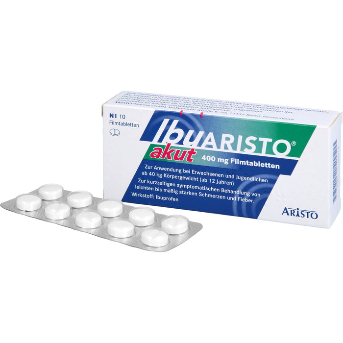 ARISTO Ibu akut 400 mg Filmtabletten bei Schmerzen und Fieber, 10 pc Tablettes