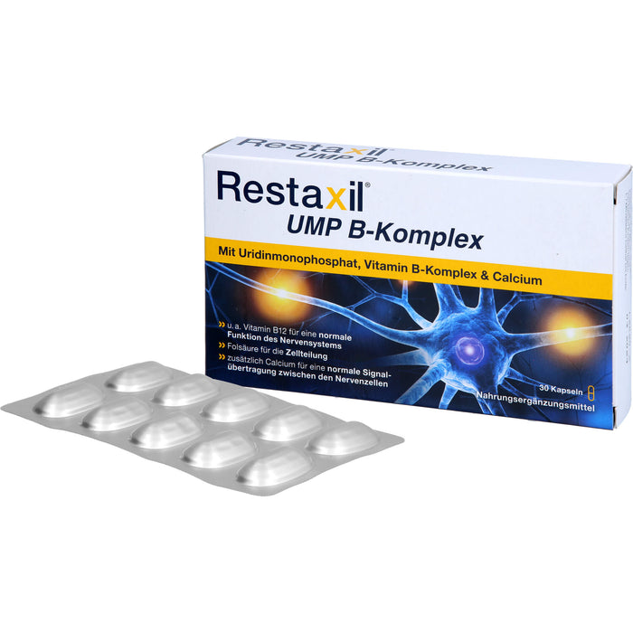 Restaxil UMP B-Komplex Kapseln für eine normale Funktion des Nervensystems, 30 pcs. Capsules