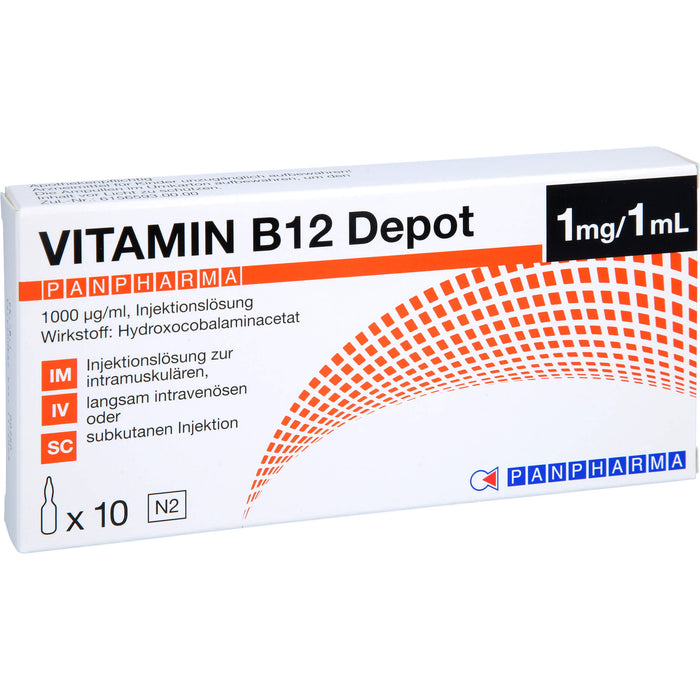 Panpharma Vitamin B12 Depot 1000 µg/ml Injektionslösung, 10 pc Ampoules