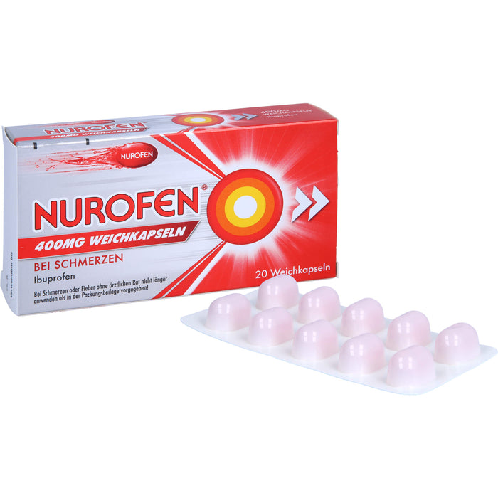 Nurofen 400 mg Weichkapseln bei Schmerzen, 20 pc Capsules