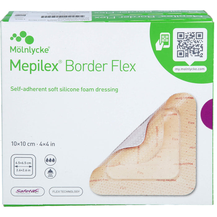 MEPILEX Border Flex Schaumverb.haftend 10x10 cm, 10 St VER