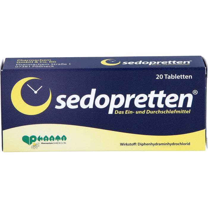 sedopretten Tabletten als Ein- und Durchschlafmittel, 20 pc Tablettes