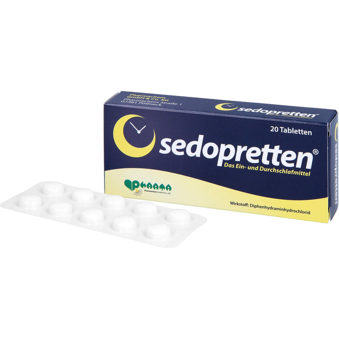 sedopretten Tabletten als Ein- und Durchschlafmittel, 20 pc Tablettes