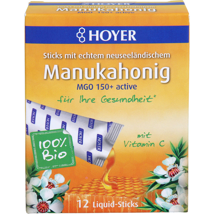 Hoyer Manukahonig Liquid-Sticks MGO 150+active, 12 St