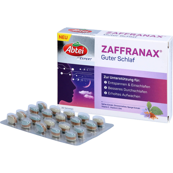 Abtei Expert ZAFFRANAX Guter Schlaf Tabletten, 20 St. Tabletten