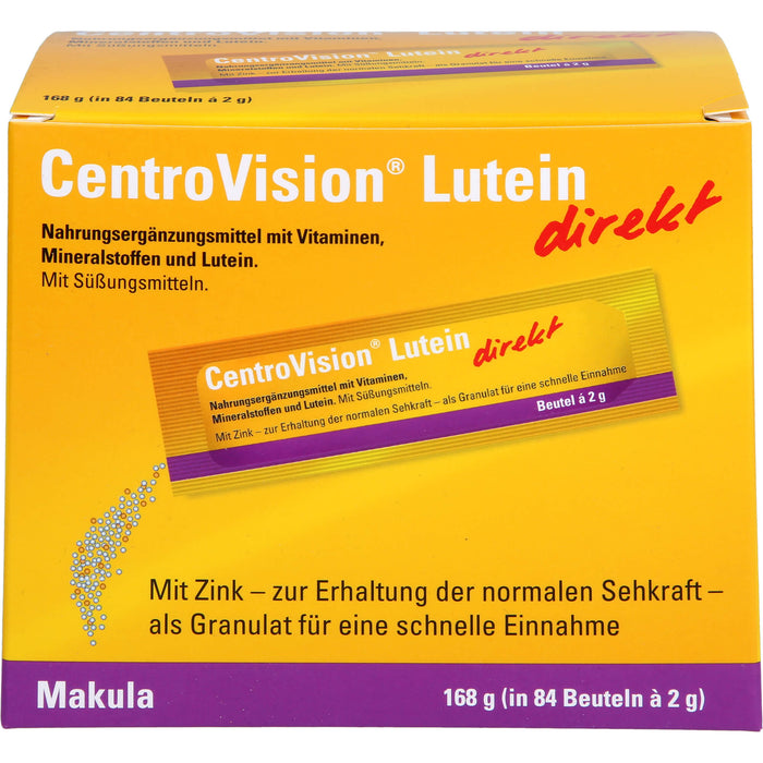 CentroVision Lutein direkt Granulat zur Erhaltung normaler Sehkraft, 84 St. Beutel