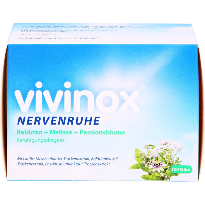 vivinox Nervenruhe Beruhigungsdragees, 100 pc Tablettes