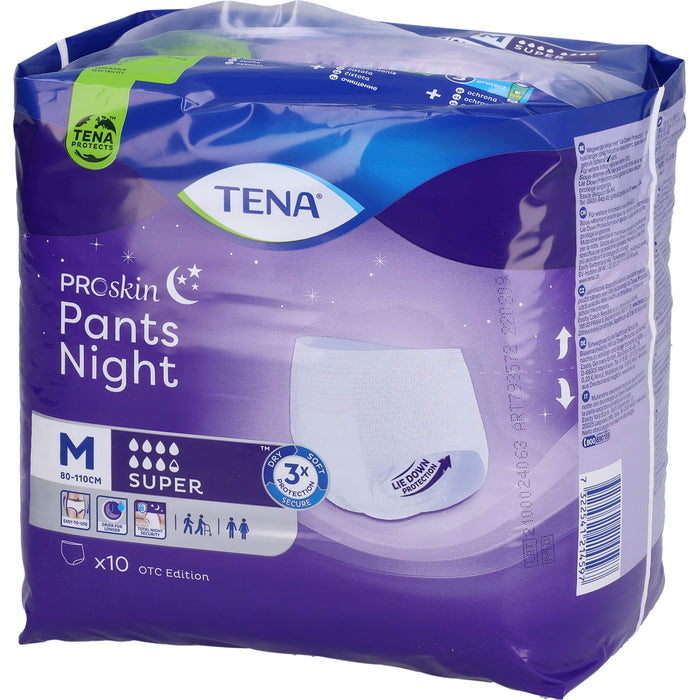 TENA Pants Night Super M Unisex Einweghosen für die Nacht bei Inkontinenz, 10 pc Pantalons à couches