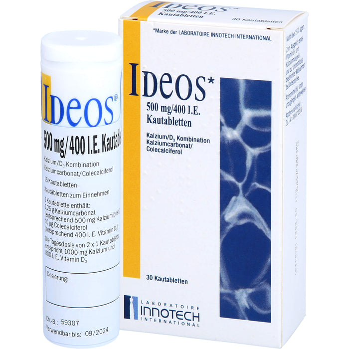 Ideos 500mg/400 I.E. Emra Kautabletten, 30 St KTA