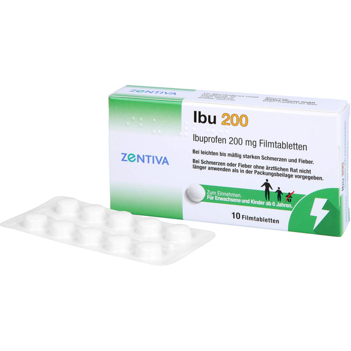 ZENTIVA Ibu 200 Filmtabletten bei Schmerzen und Fieber, 10 pcs. Tablets