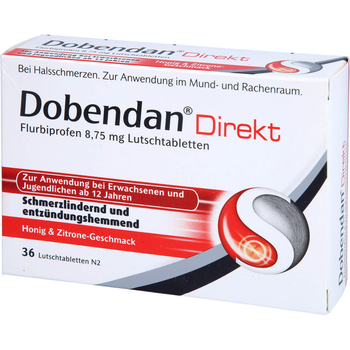 DOBENDAN Direkt Lutschtabletten bei starken Halsschmerzen & Schluckbeschwerden, 36 St. Tabletten