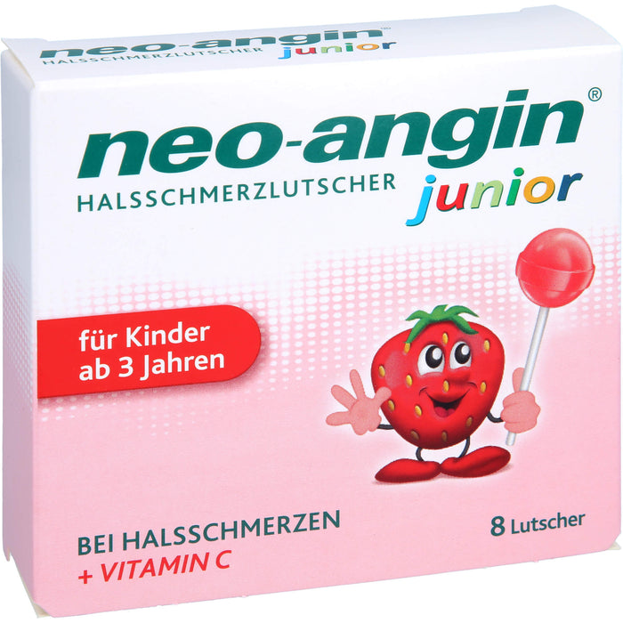 neo-angin Junior Halsschmerzlutscher bei Halsschmerzen, 8 pcs. Lollipop