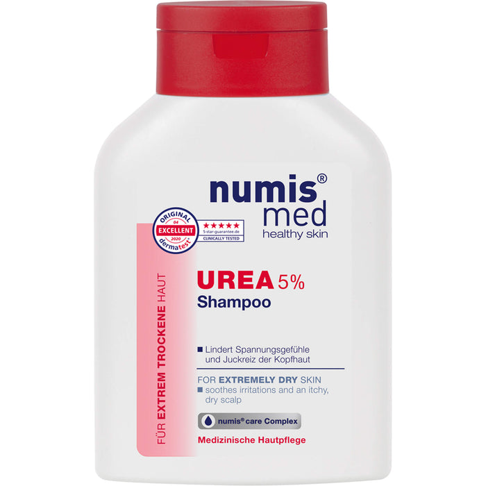 numis med Urea 5% Shampoo lindert Spannungsgefühle und Juckreiz der Kopfhaut, 200 ml Solution