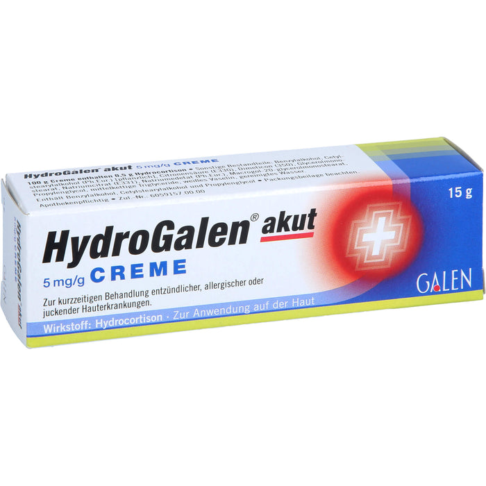 HydroGalen akut 5 mg / g Creme bei entzündlichen, allergischen oder juckenden Hauterkrankungen, 15 g Crème