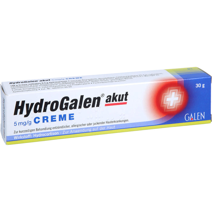 HydroGalen akut 5 mg/g Creme bei Hauterkrankungen mit Juckreiz, 30 g Cream