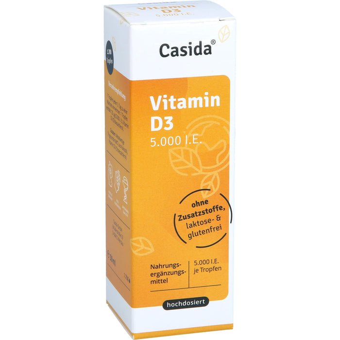 Casida Vitamin D3 Tropfen Vital 5000 I.E. unterstützt das Immunsystem, 50 ml Lösung