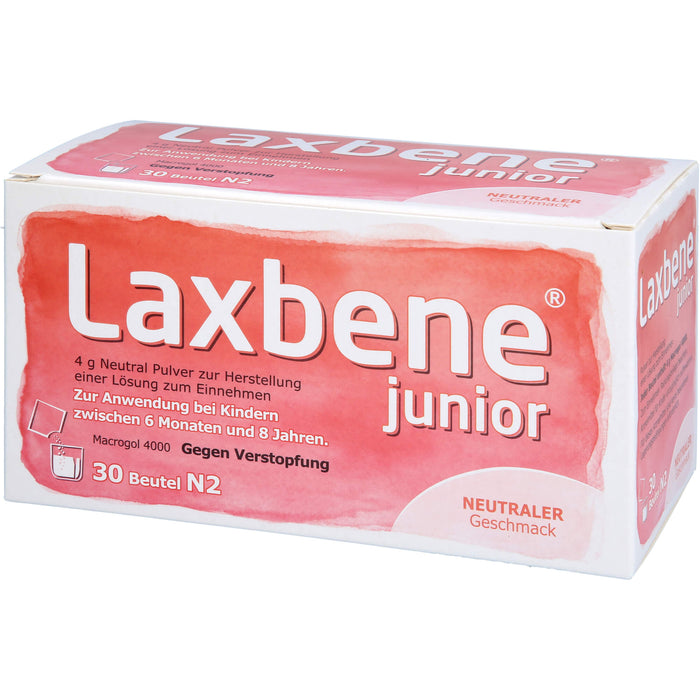 Laxbene junior 4 g Neutral Pulver zur Herstellung einer Lösung zum Einnehmen, Zur Anwendung bei Kindern zwischen 6 Monaten und 8 Jahren, 120 g Poudre