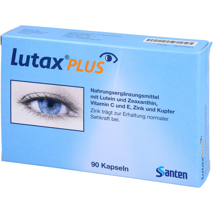 Santen Lutax Plus Kapseln zur Erhaltung normaler Sehkraft, 90 pcs. Capsules