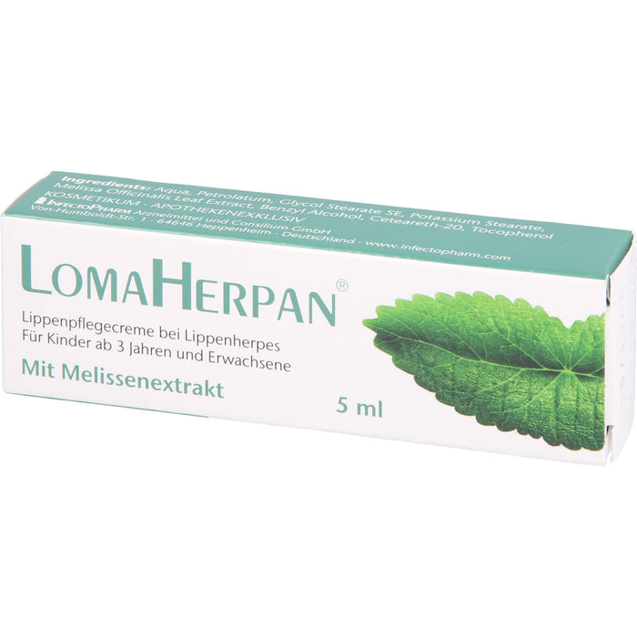 Lomaherpan Lippenpflegecreme mit Melissenextrakt, 5 ml Cream