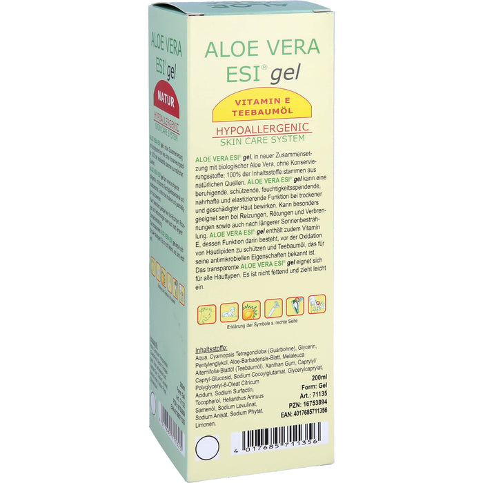 Aloe Vera Gel mit Vit E + Teebaumöl Bio, 200 ml GEL