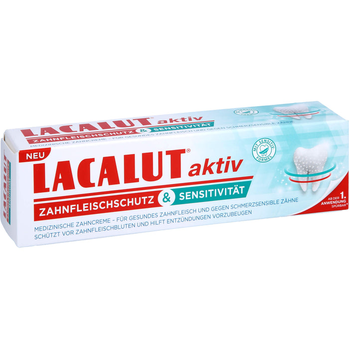 LACALUTaktiv Zahnfleischschutz & Sensitivität medizinische Zahncreme, 75 ml Zahncreme