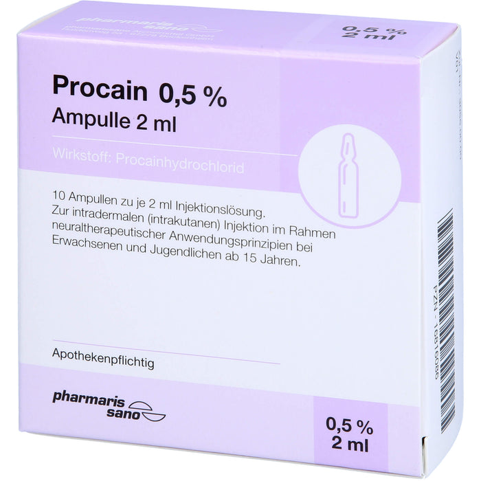 Procain pharmarissano 0,5 % Ampulle 2 ml, 10X2 ml ILO