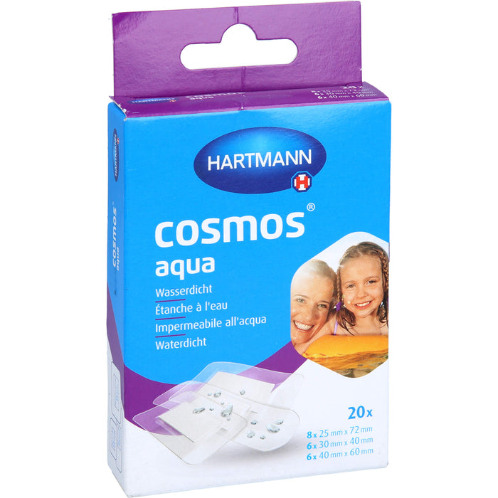 HARTMANN cosmos aqua wasserdichte Pflasterstrips in 3 Größen, 20 St. Pflaster