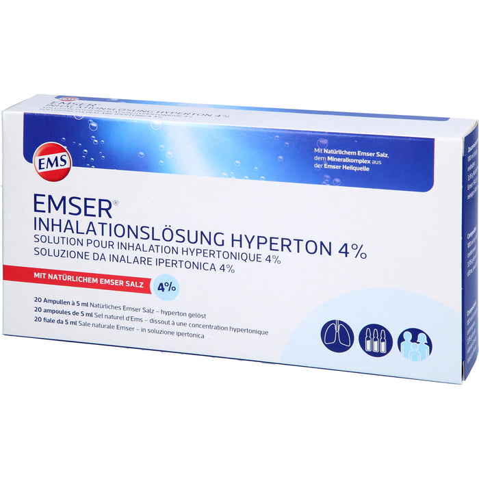 Emser Inhalationslösung hyperton 4%, 20 St. Ampullen