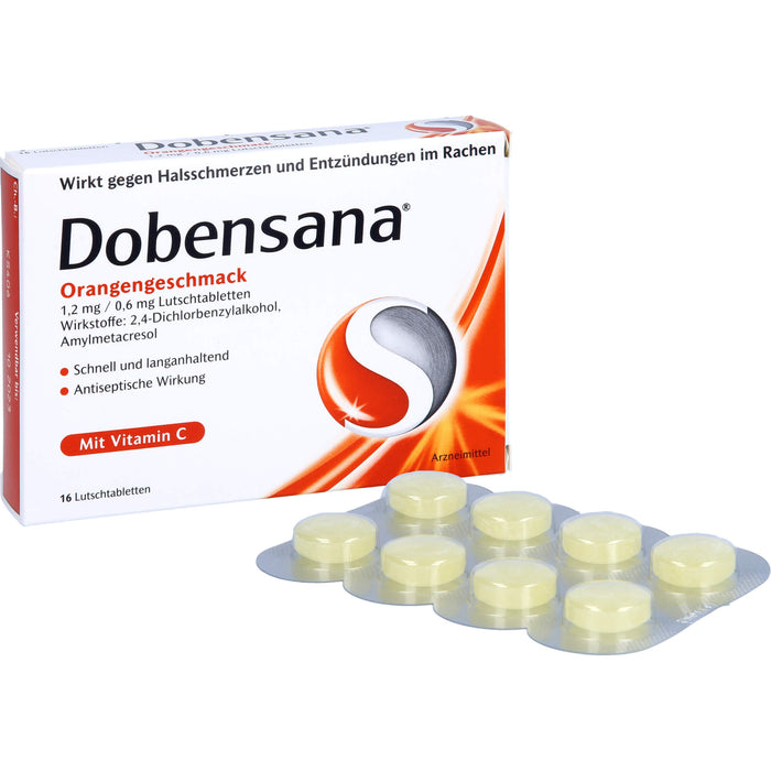 Dobensana Orangengeschmack 1,2 mg / 0,6 mg Lutscht, 16 St. Tabletten