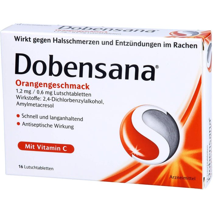 Dobensana Orangengeschmack 1,2 mg / 0,6 mg Lutscht, 16 St. Tabletten