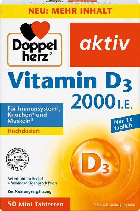 Doppelherz Vitamin D3 2000 I.E., 50 St. Tabletten