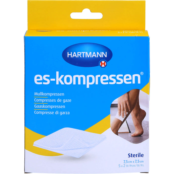 ES-Kompressen steril 7,5cmx7,5cm 17fd 8fach (5xP2), 10 pcs. Compresses