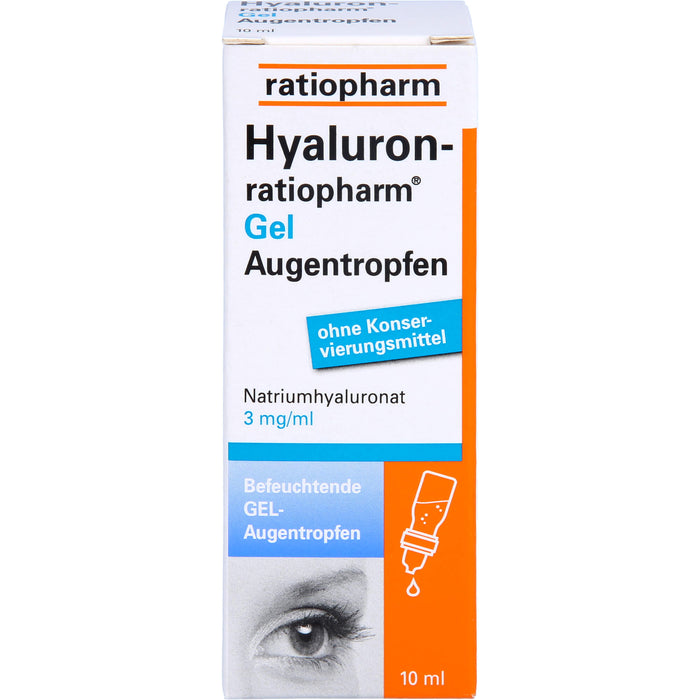 Hyaluron-ratiopharm Gel Augentropfen zur Befeuchtung, 10 ml Solution