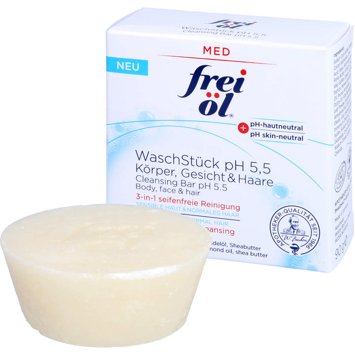 frei öl WaschStück pH 5,5 für Körper, Gesicht und Haare, 90 g bar of soap