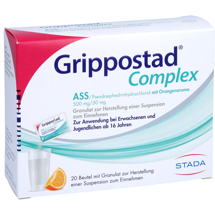 Grippostad Complex ASS / Pseudoephedrinhydrochlorid mit Orangenaroma 500 mg/30 mg Granulat, 20 pc Sachets