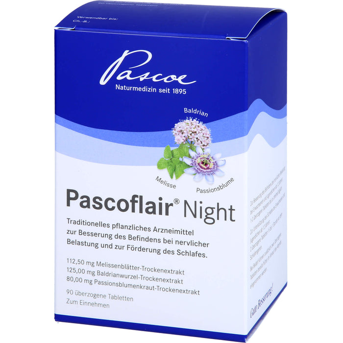 Pascoflair Night Tabletten zur Besserung des Befindens bei nervlicher Belastung und zur Förderung des Schlafes, 90 pcs. Tablets