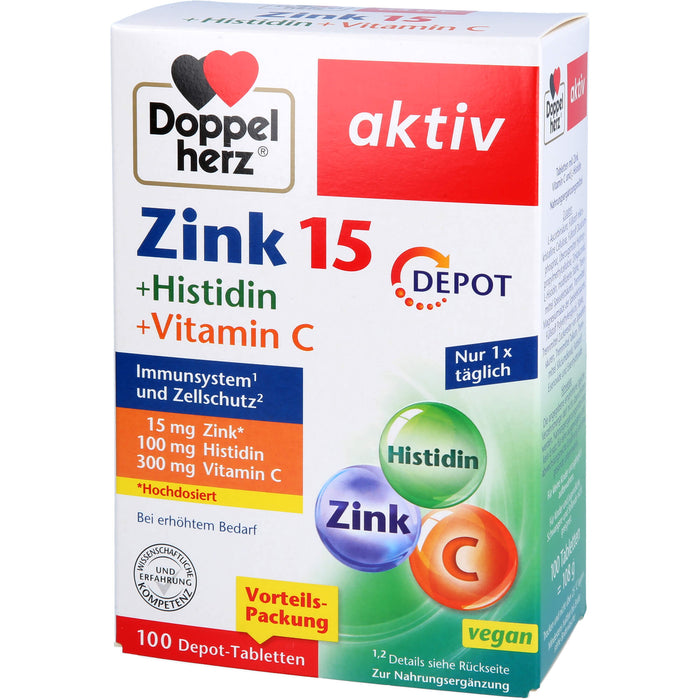 Doppelherz Zink 15mg + Histidin Depot, 100 St TAB