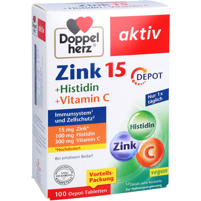 Doppelherz Zink 15mg + Histidin Depot, 100 St TAB