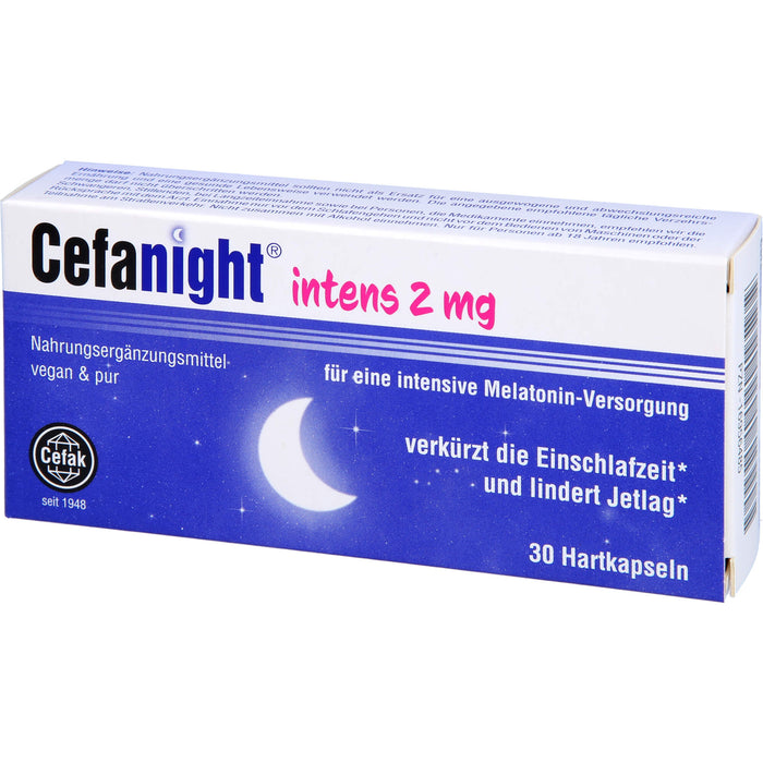 Cefanight intens 2 mg Tabletten verkürzt die Einschlafzeit und lindert Jetlag, 30 pcs. Tablets